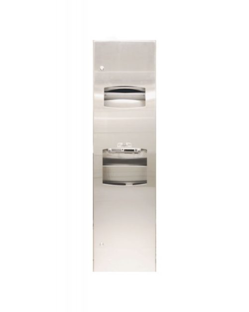 Bradley 270-49 Recessed Towel Dispenser, Hand Dryer & Waste Receptacle Combo Unit (CE certified, for export)
