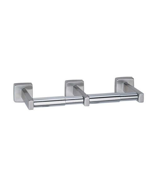 Gamco 76867 Double-Roll Stainless Steel Toilet Tissue Dispenser - Satin Finish