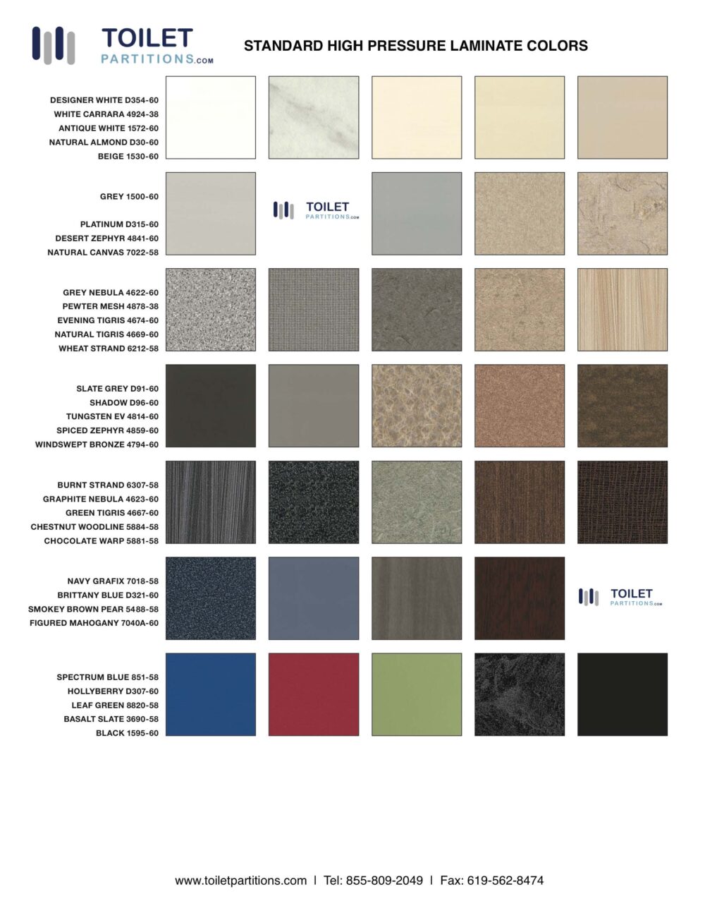 HPL COLOR CHART