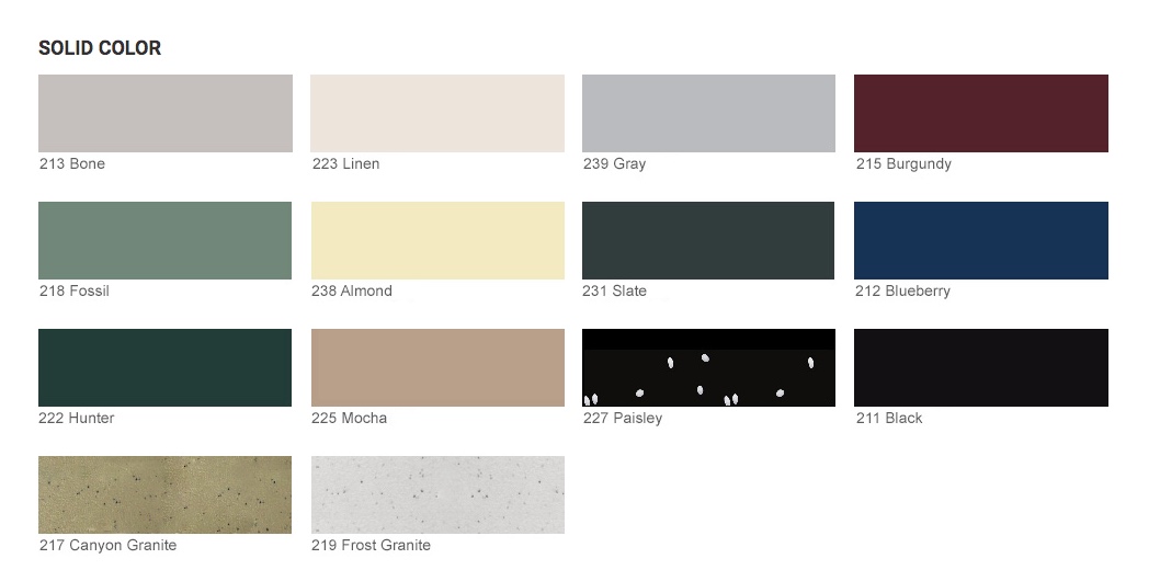 Asi Toilet Partition Color Chart