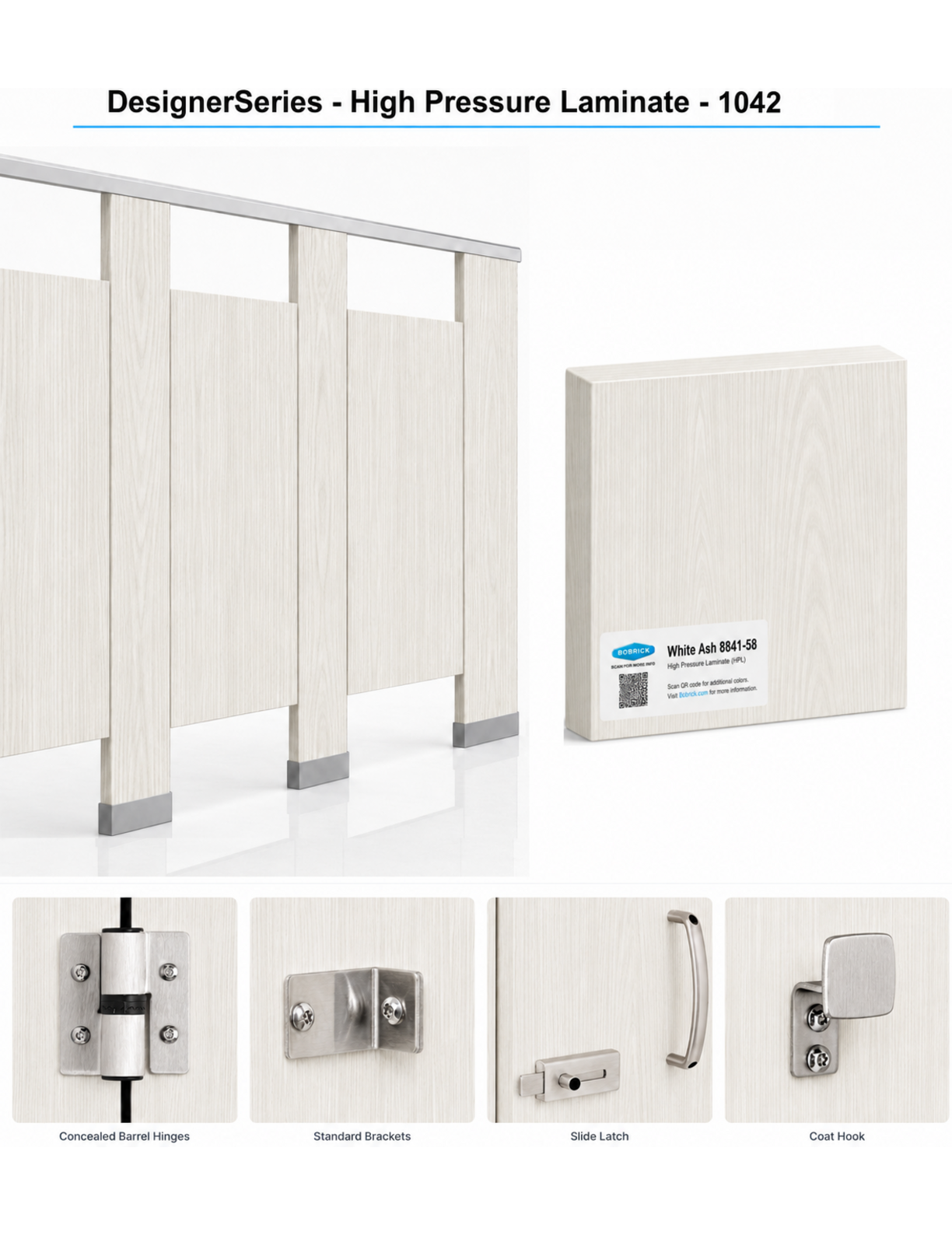 Bobrick Designer Series toilet partition rendering