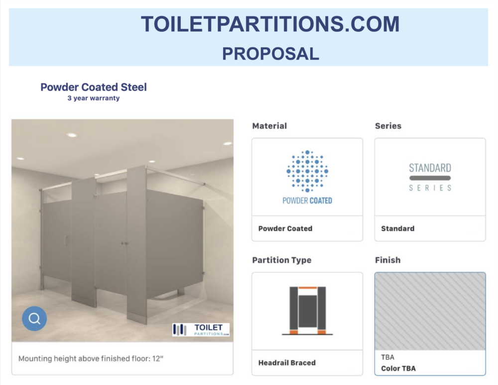 Quote # Powder Coated Steel - Toilet Partitions