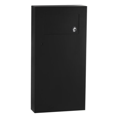 Bobrick B-35639.MBLK - Matte Black Surface-Mounted Waste Receptacle