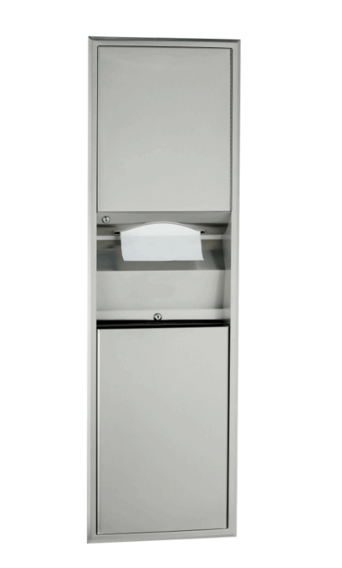 Bobrick B-3940 ClassicSeries® Recessed Paper Towel Dispenser and Waste Receptacle