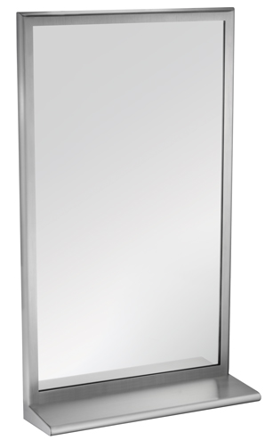 American Specialties 20655-2460  24" x 60" Roval Inter-Lok Stainless Steel Framed Plate Glass Mirror With Shelf