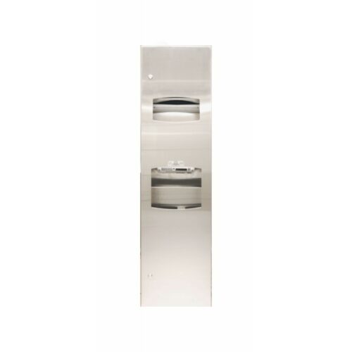Bradley 270-1049 Semi-Recessed Towel Dispenser, Hand Dryer & Waste Receptacle Combo Unit (CE certified, for export)