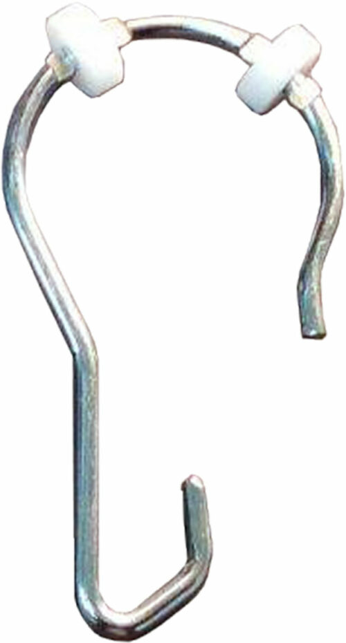 Gamco 100CHNR Chrome-Plated Steel Shower Curtain Hook With Nylon Rollers