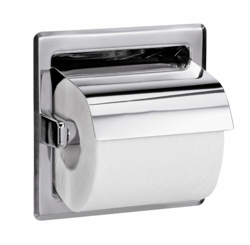 Bradley 5103 Recessed Single Roll Toilet Paper Dispenser With Hood