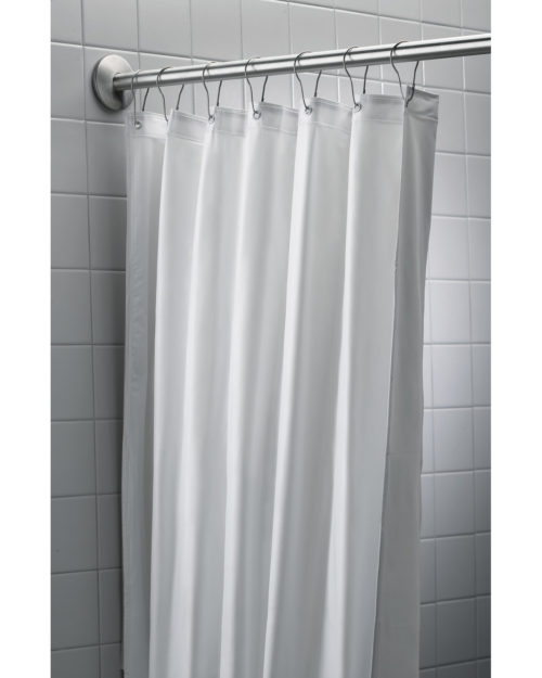 Bradley 9537-8072 White Antimicrobial Shower Curtain 80" x 72"